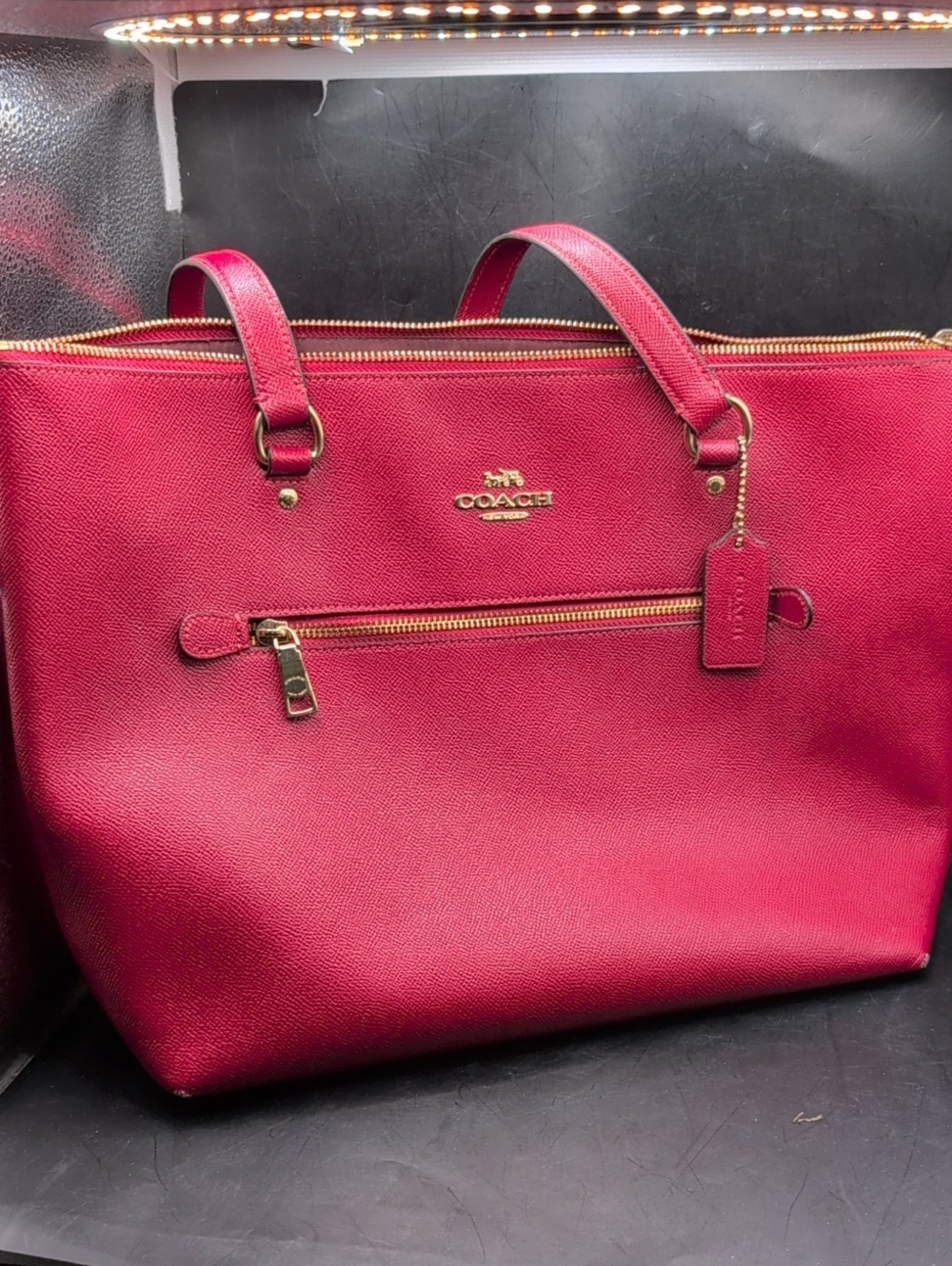 Coach tote bag Crossgrain Leather Gallery Tote. Red. retail $350
